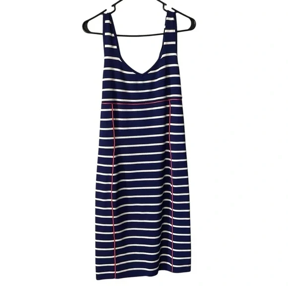 Jessica Simpson Navy Blue Sleeveless Striped Dress - Size L - Picture 7 of 9